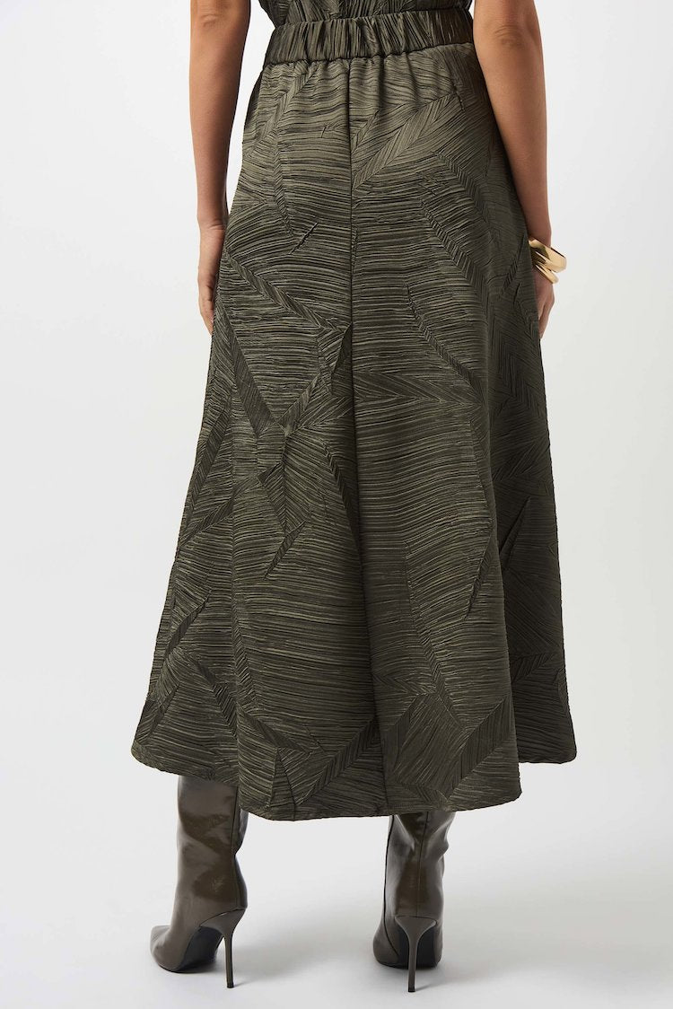 Textured Pleated A-line Skirt