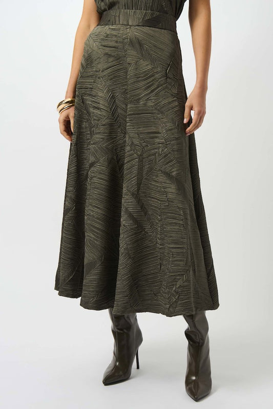 Textured Pleated A-line Skirt