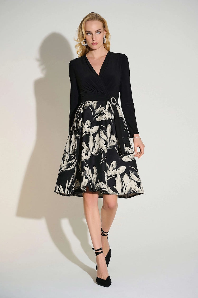 Floral V-neck Wrap Dress