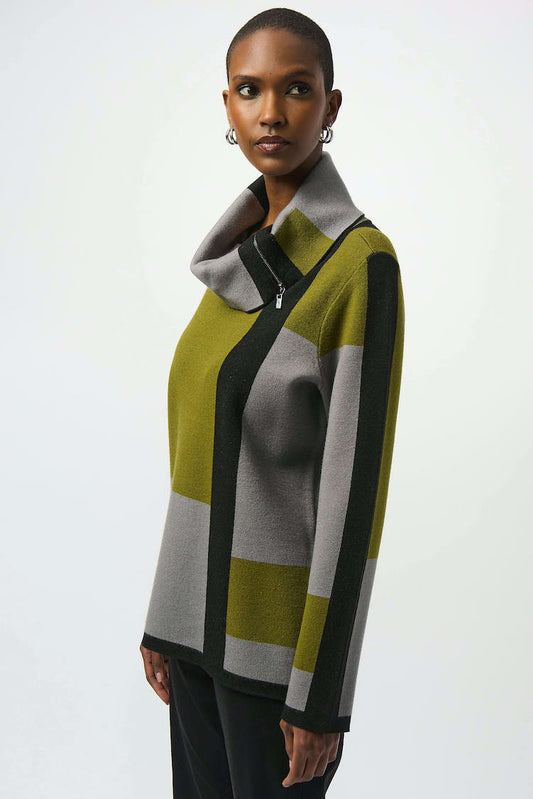 Geometric Cowl Neck Winter Top