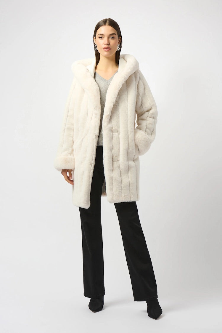 Reversible Collared Hip-length Coat