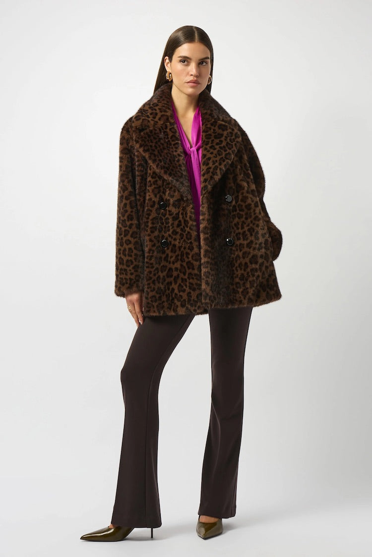 Leopard Print Faux Fur Coat