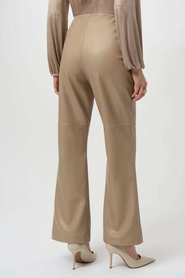 High-waisted Faux Leather Trousers