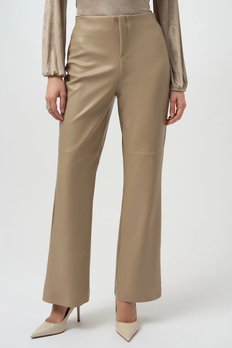 High-waisted Faux Leather Trousers