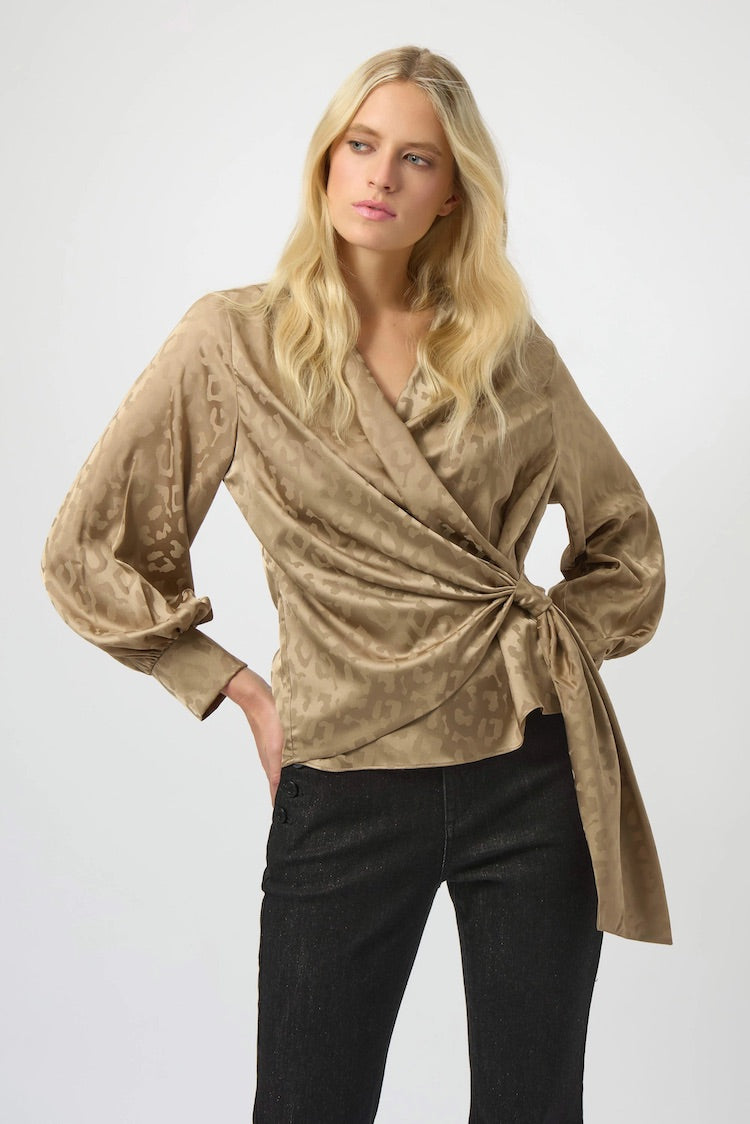 Leopard V-neck Wrap Top