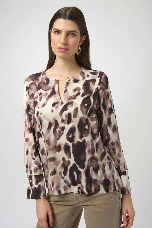 Satin Animal Print Top