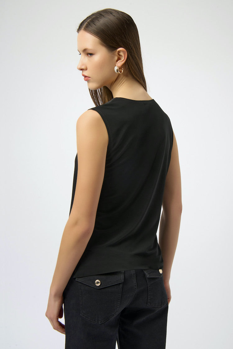 Satin V-neck Pullover