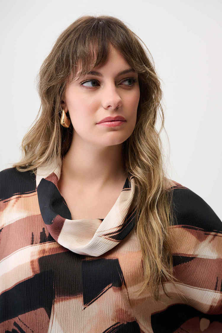 Satin Abstract Print Top