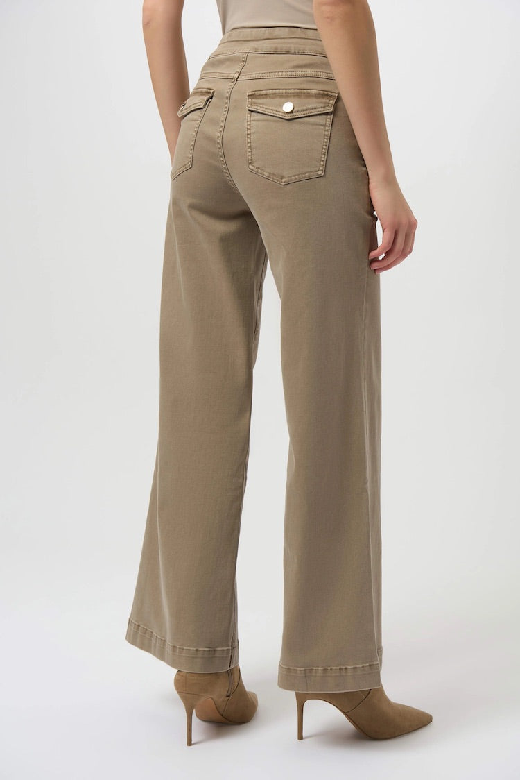 Wide-leg Mid-rise Trousers