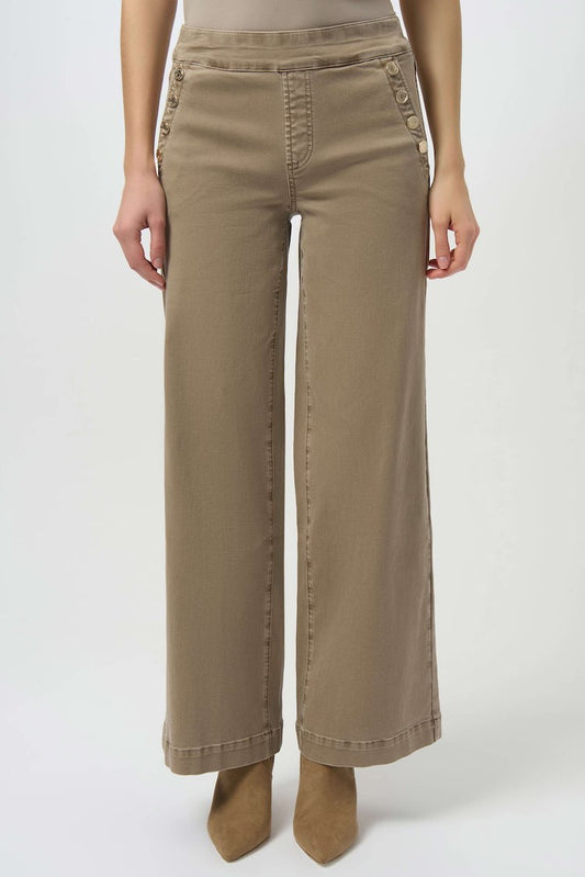 Wide-leg Mid-rise Trousers