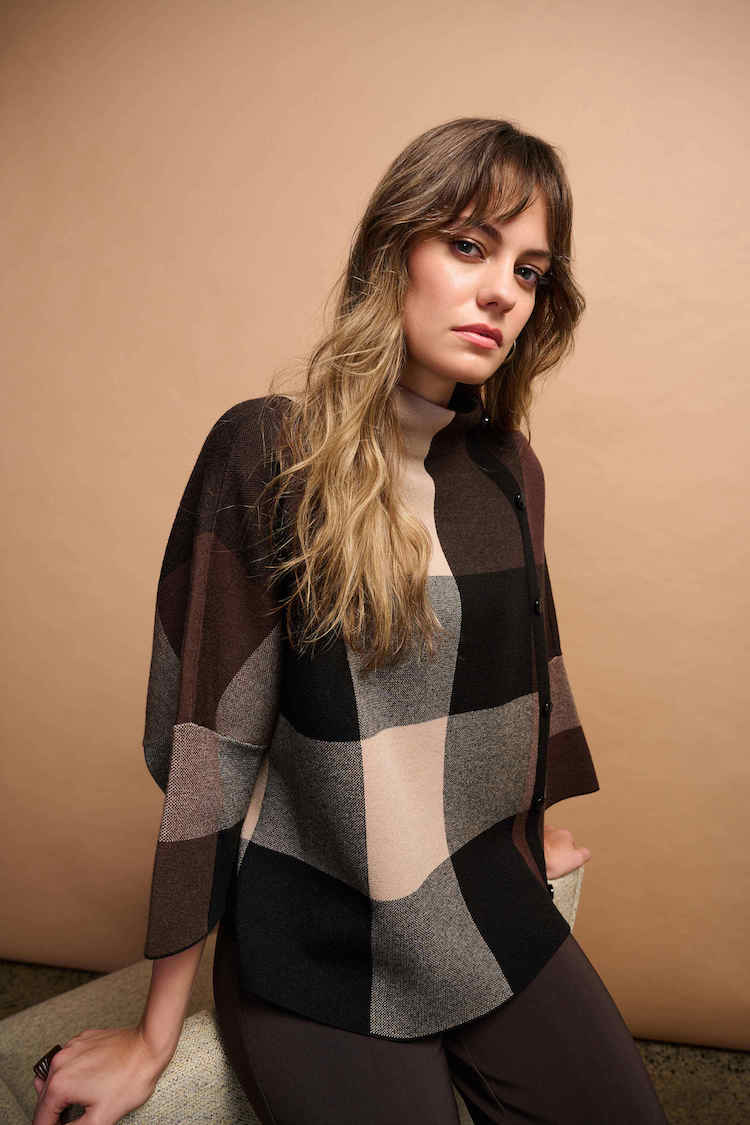 Plaid Mock Neck Shirt