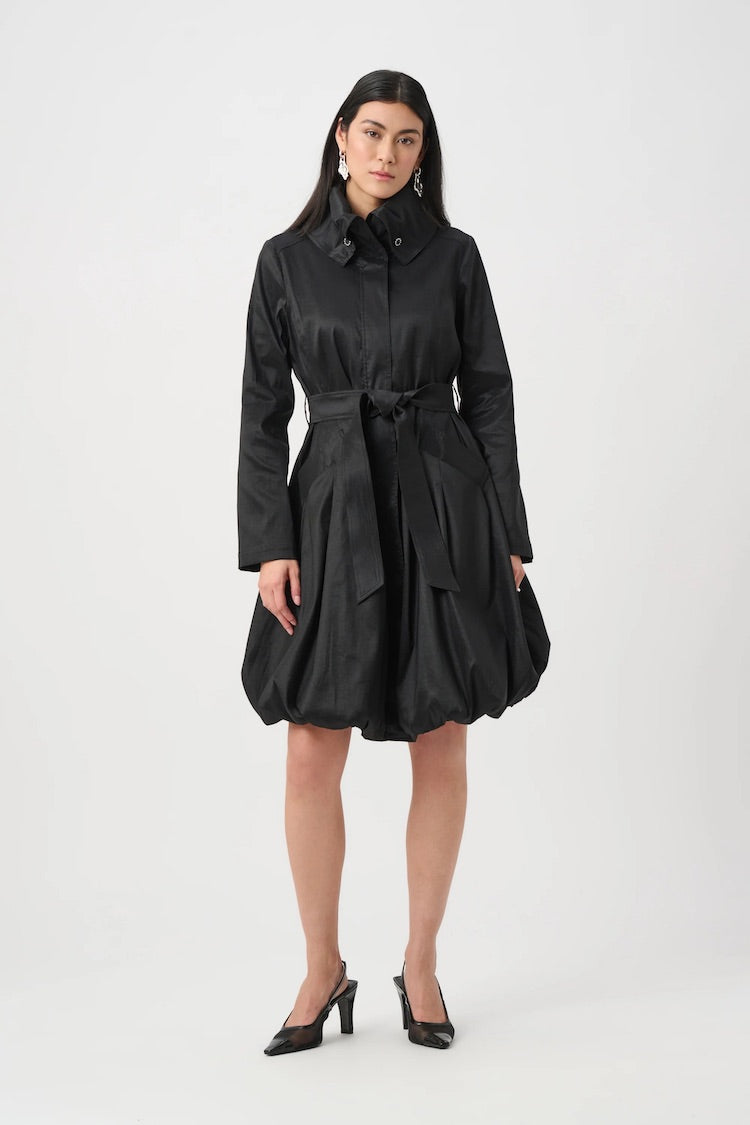 Joseph Ribkoff Taffeta Belted Fit and Flare Coat