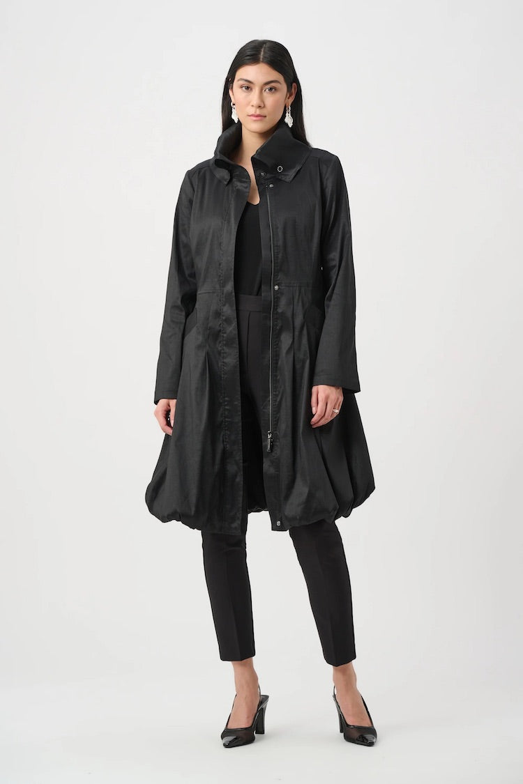 Joseph Ribkoff Taffeta Belted Fit and Flare Coat