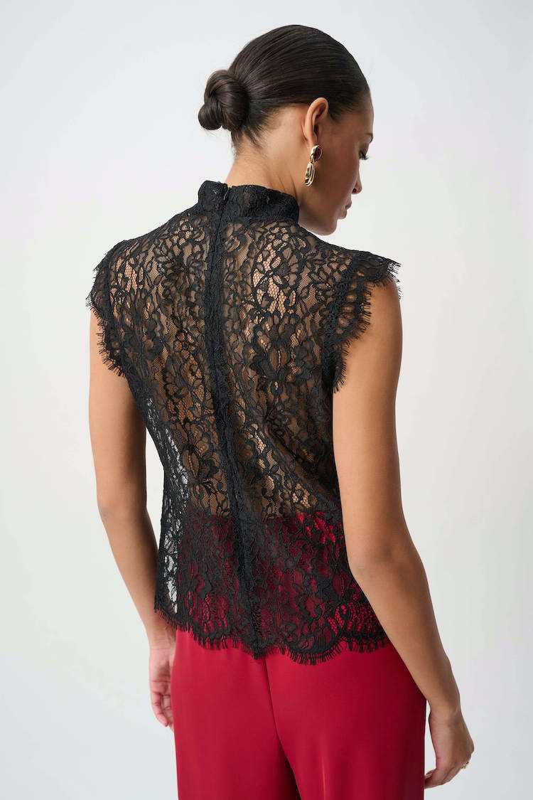 Joseph Ribkoff Lace Mock Neck Top