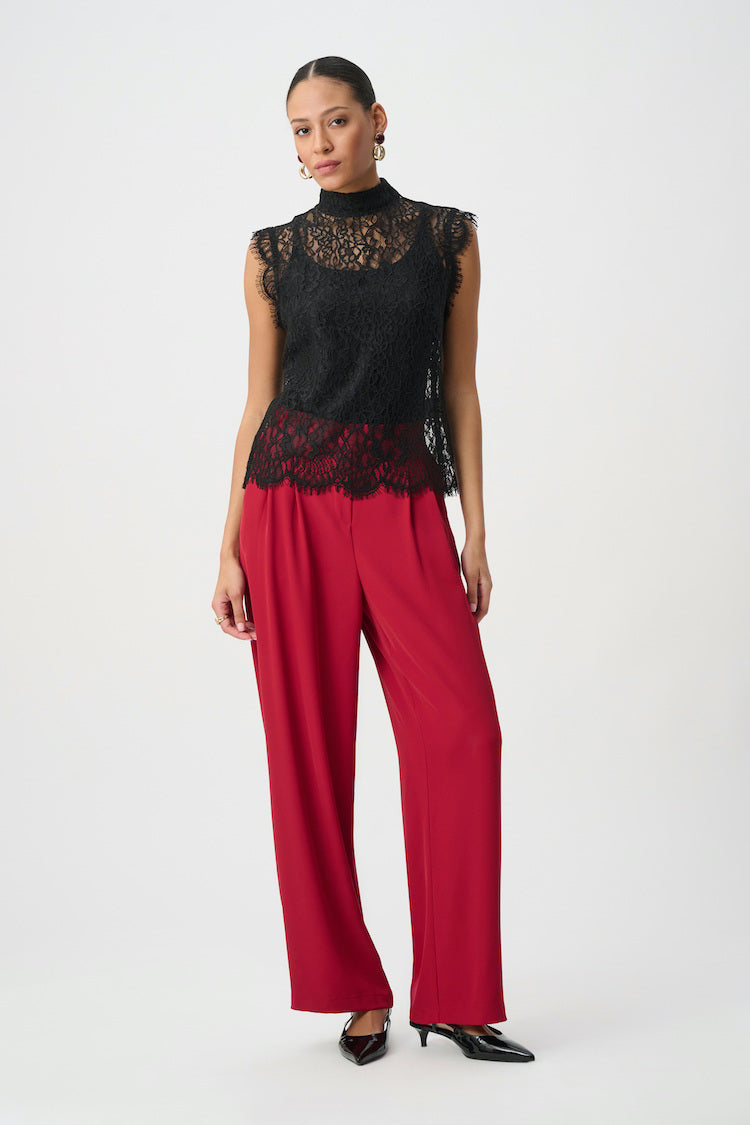 Joseph Ribkoff Lace Mock Neck Top