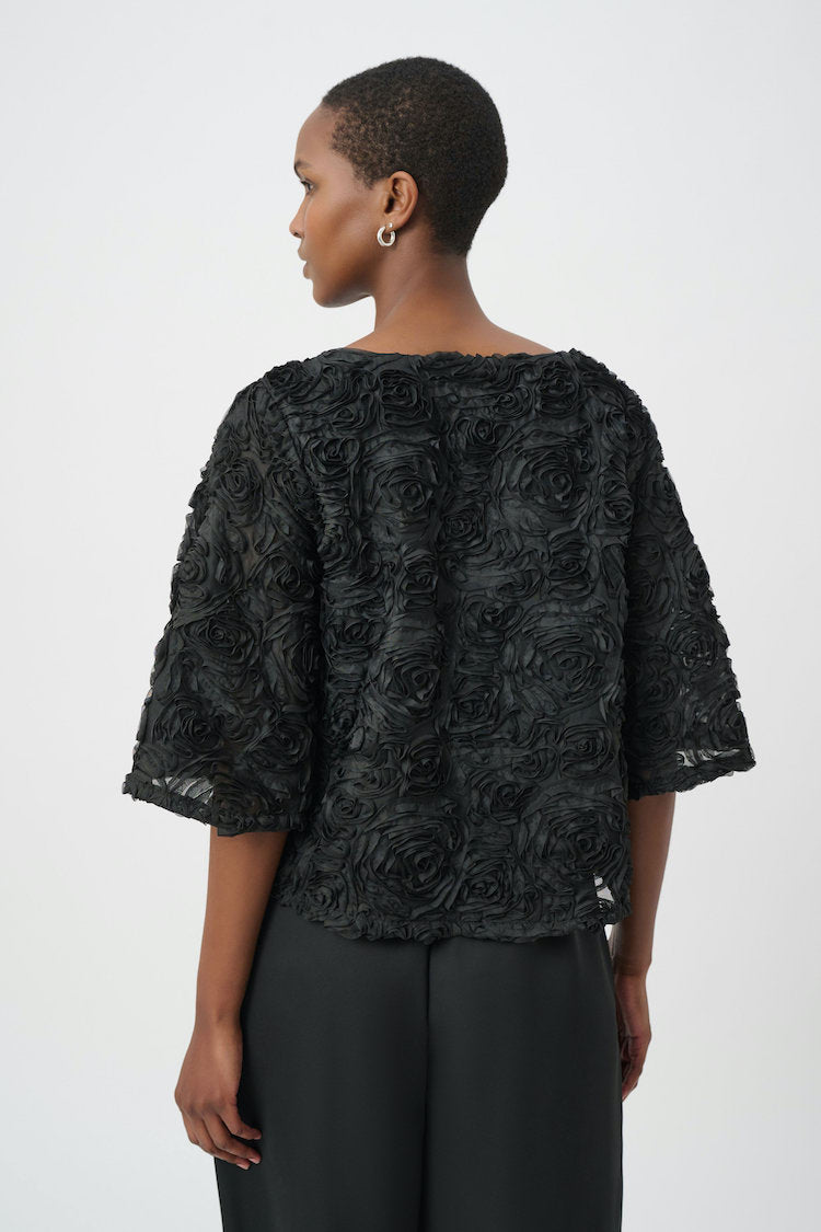Joseph RIbkoff Textured Floral Boxy Top