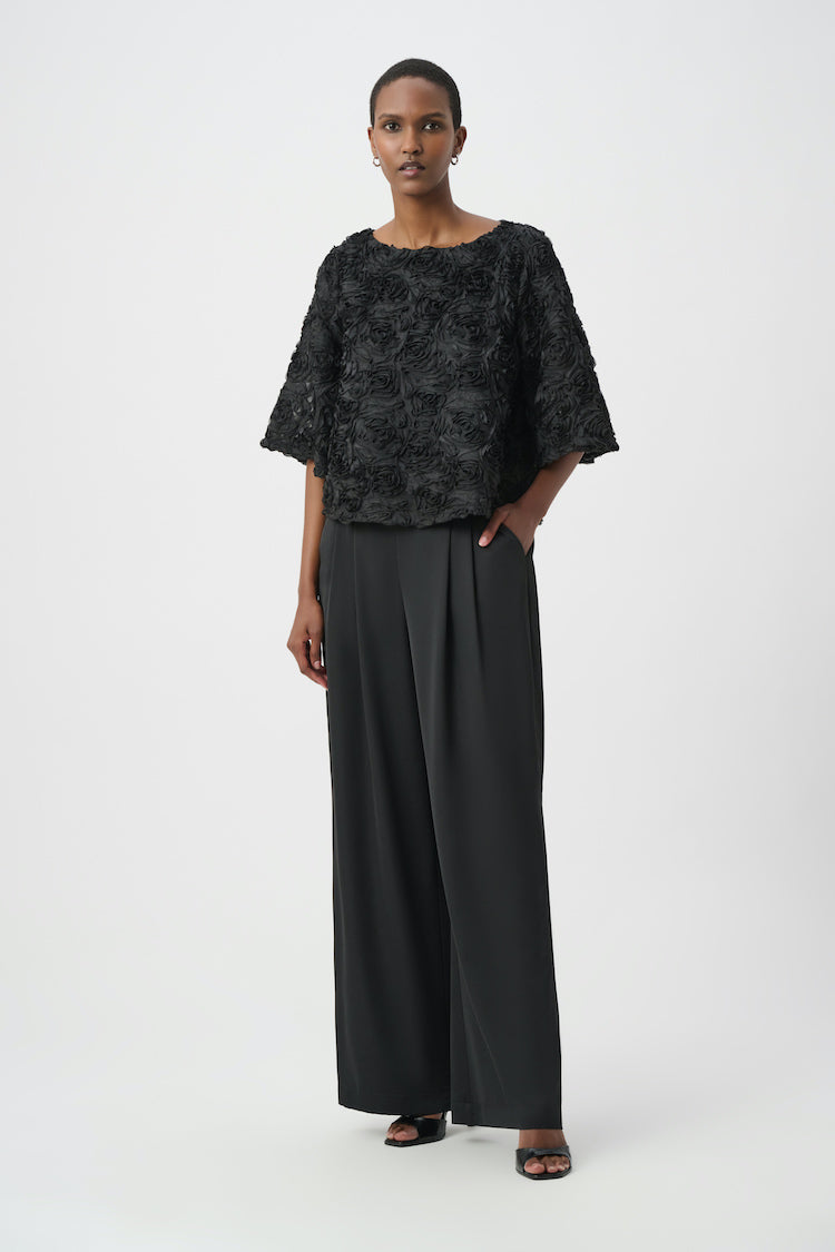 Joseph RIbkoff Textured Floral Boxy Top