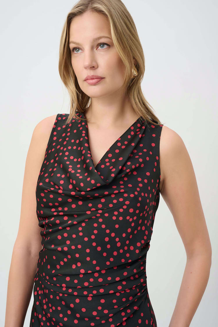 Joseph RIbkoff Polka Dot Satin Dress