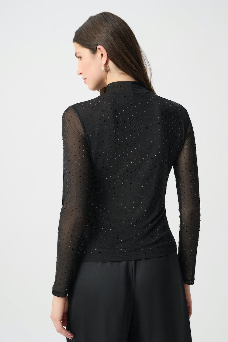 Joseph Ribkoff Rhinestone Mesh Long Sleeve