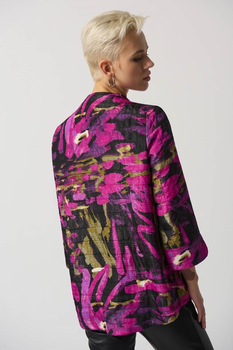 Joseph Ribkoff Style: 233192 Abstract Trapeze jacket back view