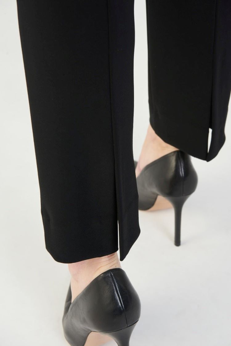 Joseph Ribkoff Style: 143105 Amelia straight cut dress pants ankle slit detail close up