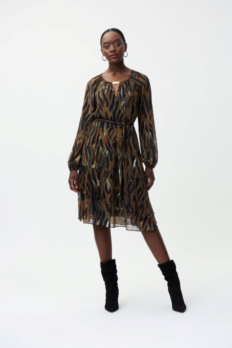 Joseph Ribkoff Style: 224054 chiffon abstract dress full view
