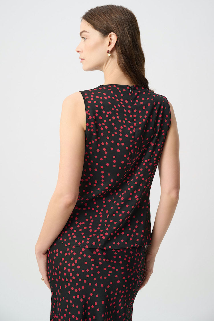 Joseph Ribkoff Satin Polka Dot Top