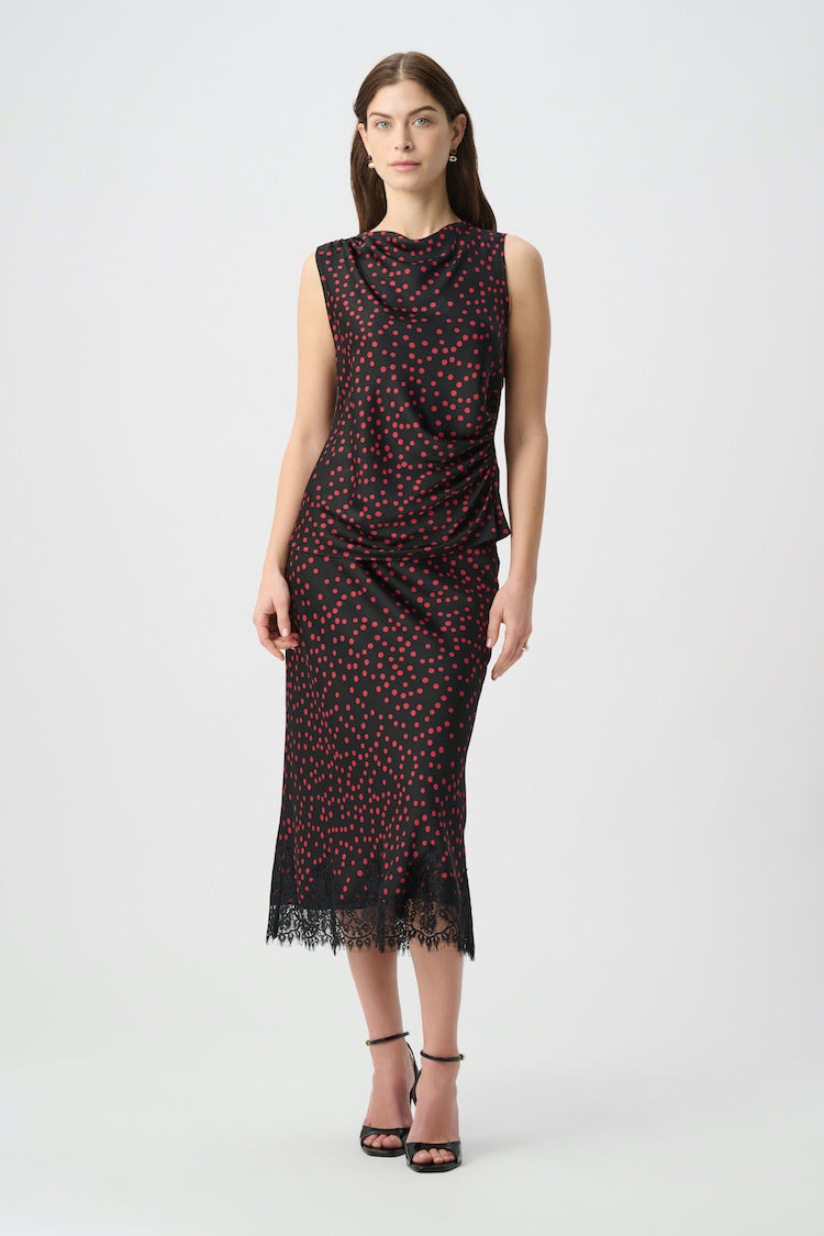 Joseph Ribkoff Satin Polka Dot Top