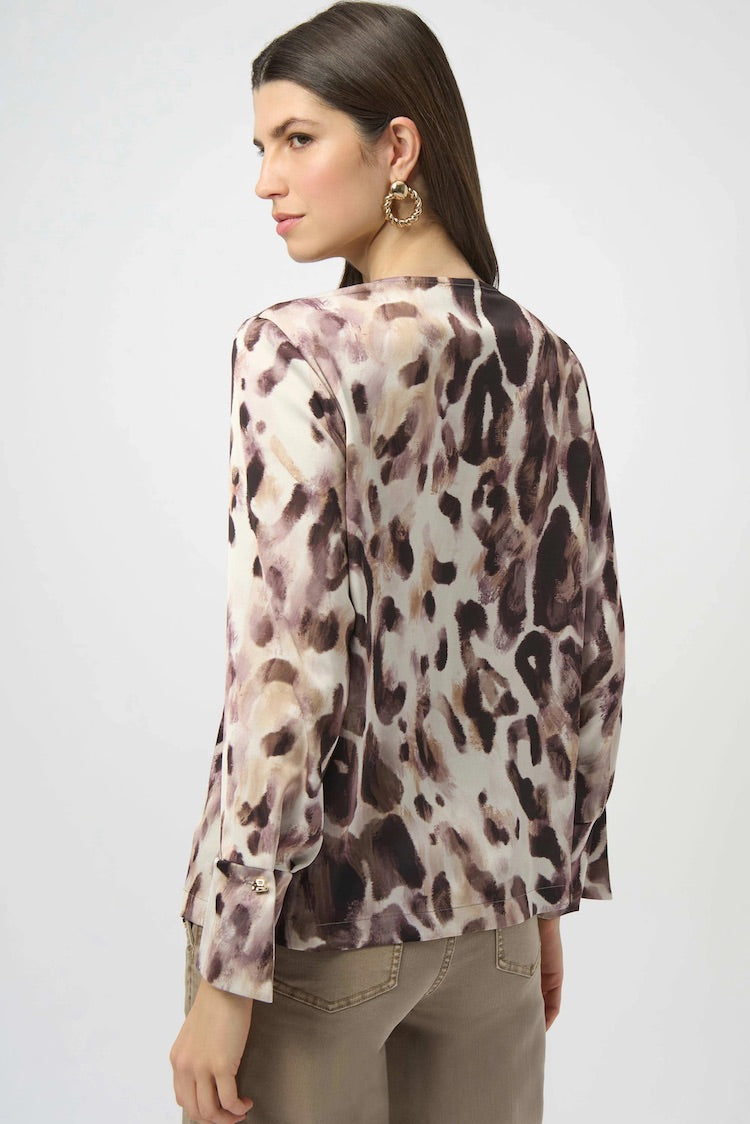 Satin Animal Print Top