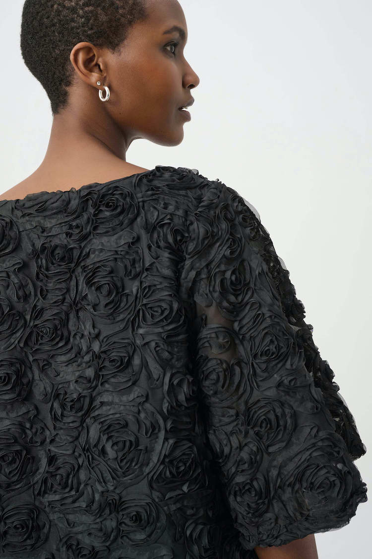 Joseph RIbkoff Textured Floral Boxy Top