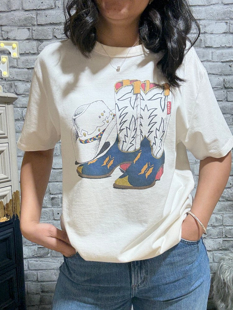 Cowboy Boot And Hat Graphic Tee