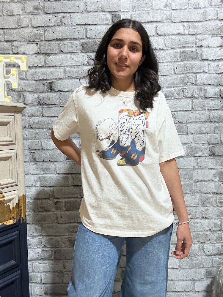 Cowboy Boot And Hat Graphic Tee