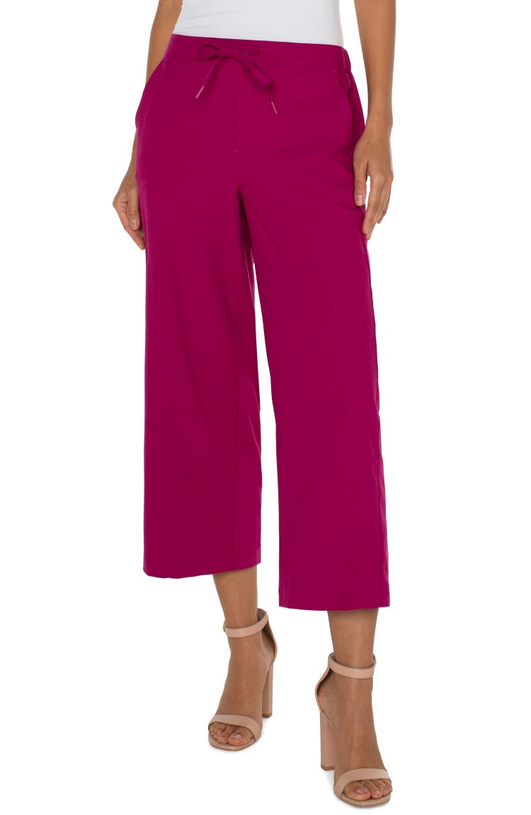 Pull On Wide Leg Cropped Trouser