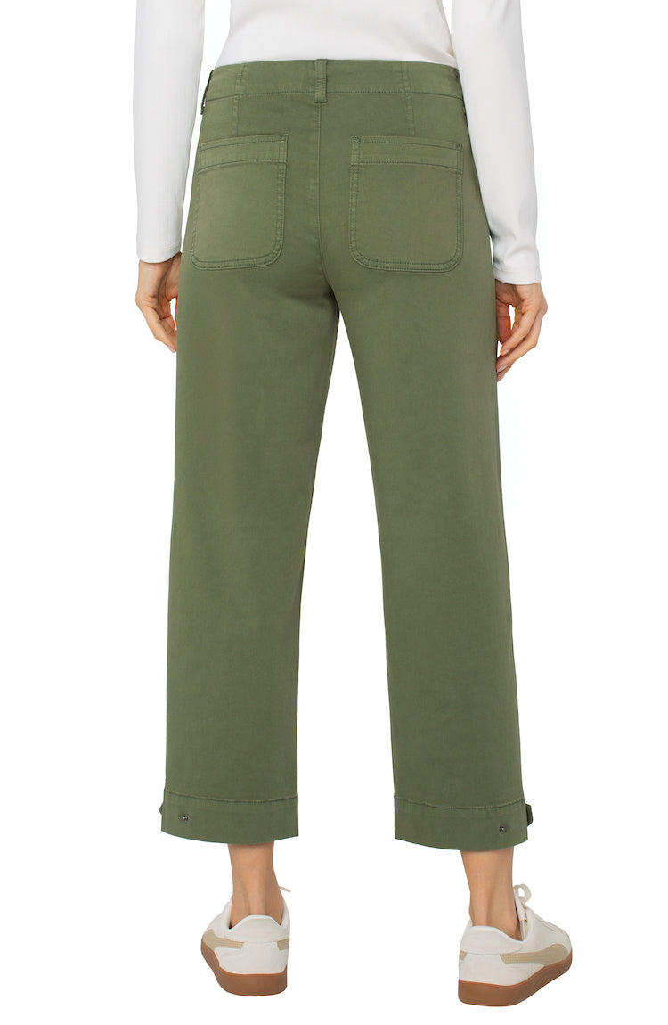 Utility Cropped Pants With Tab Hem