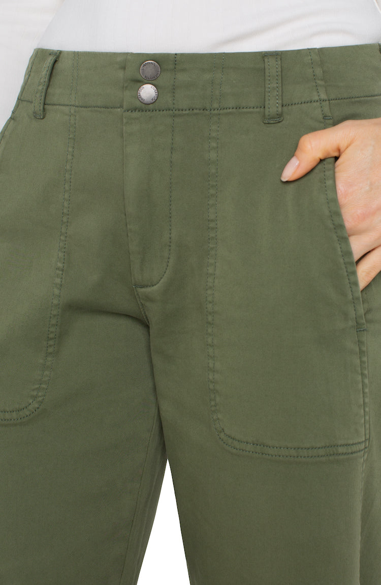 Utility Cropped Pants With Tab Hem