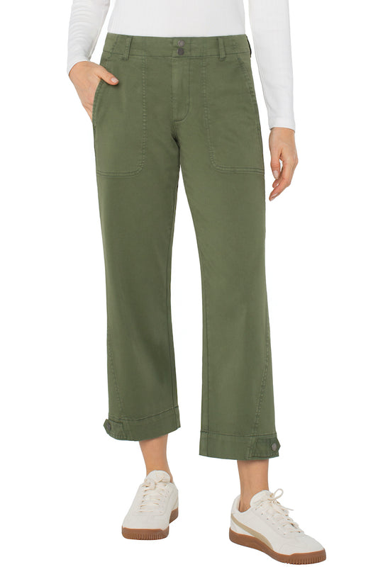 Utility Cropped Pants With Tab Hem