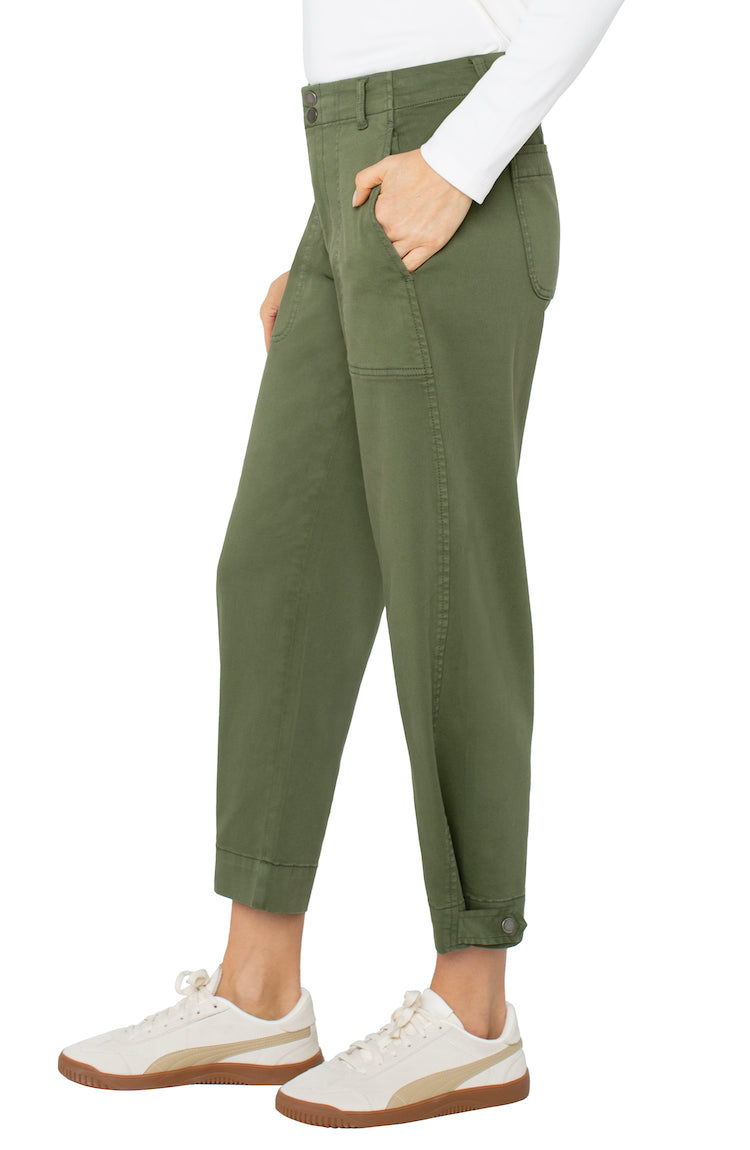 Utility Cropped Pants With Tab Hem