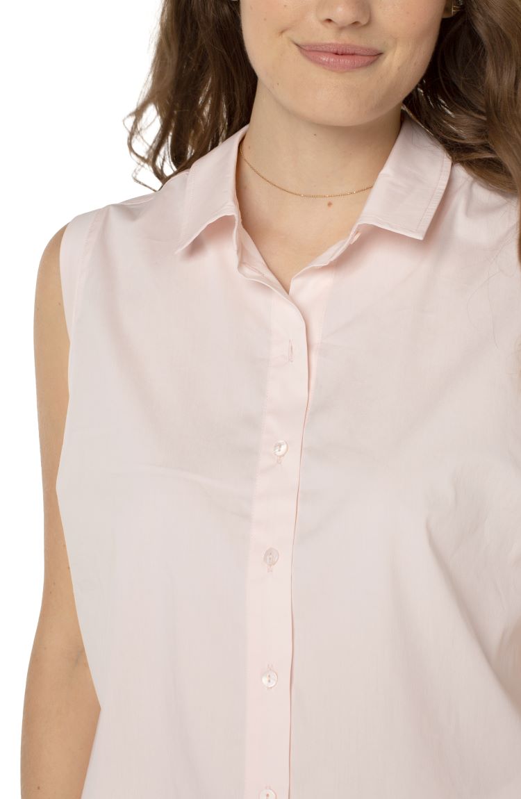 Sleeveless Button Front Shirt
