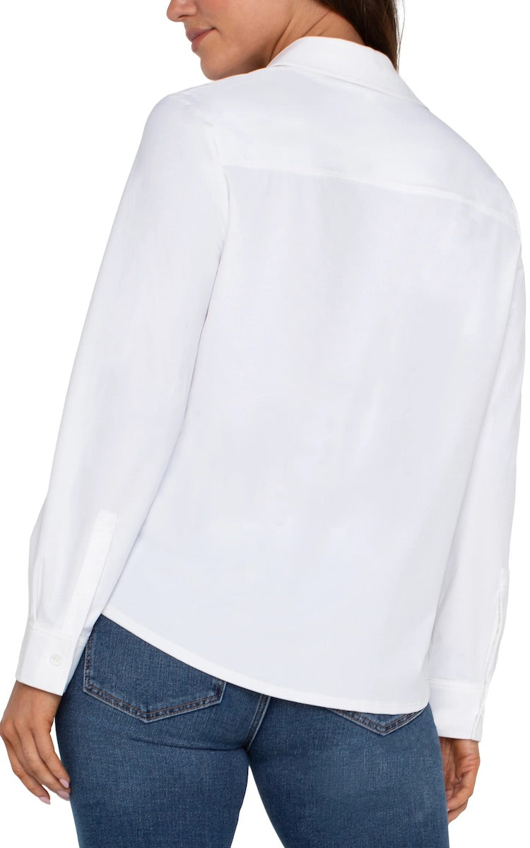 Long Sleeve Button Front Knit Shirt