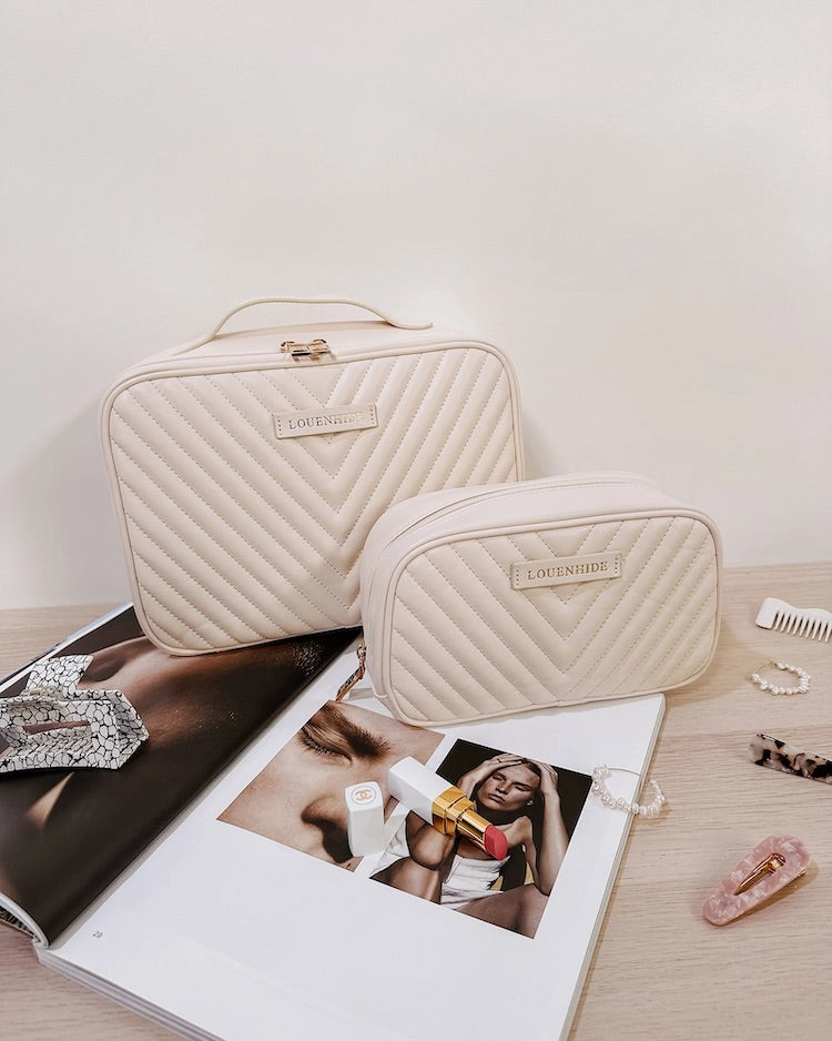 Maggie Lacey Quilted Cosmetic Bag Set