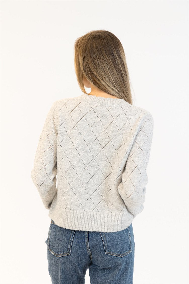 Lacey Rose Embroidery Button Front Sweater