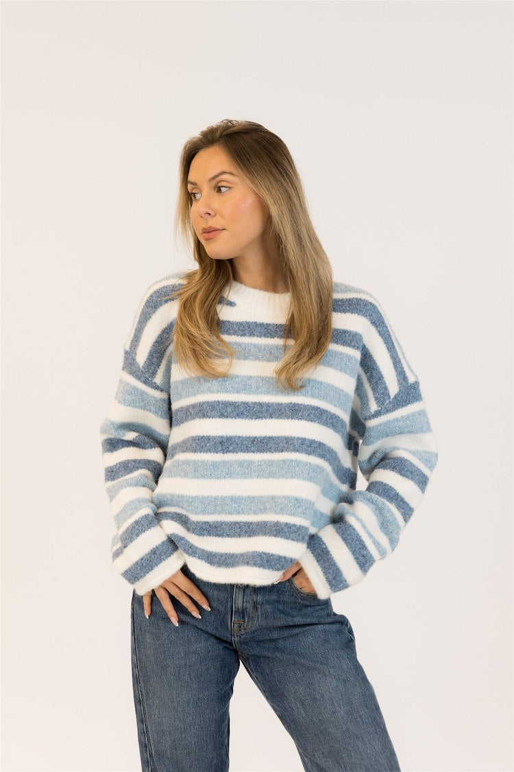 Lucky Stripe Long Sleeve Sweater