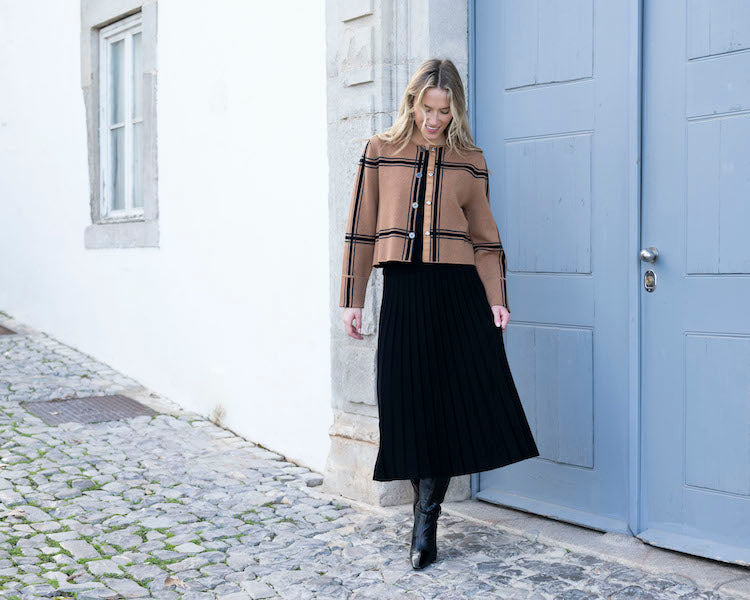 Pleated Midi Skirt