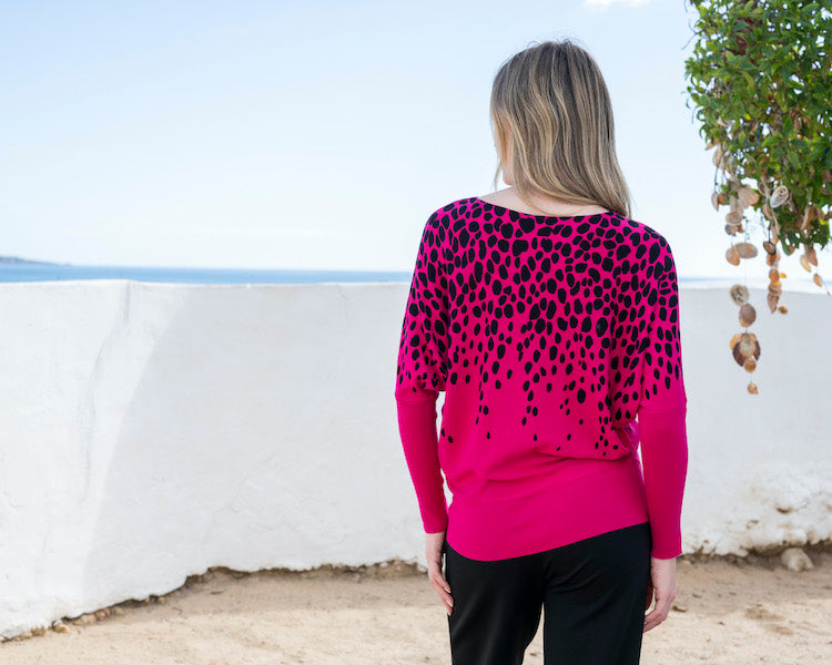 Dot Print Long Sleeve Top