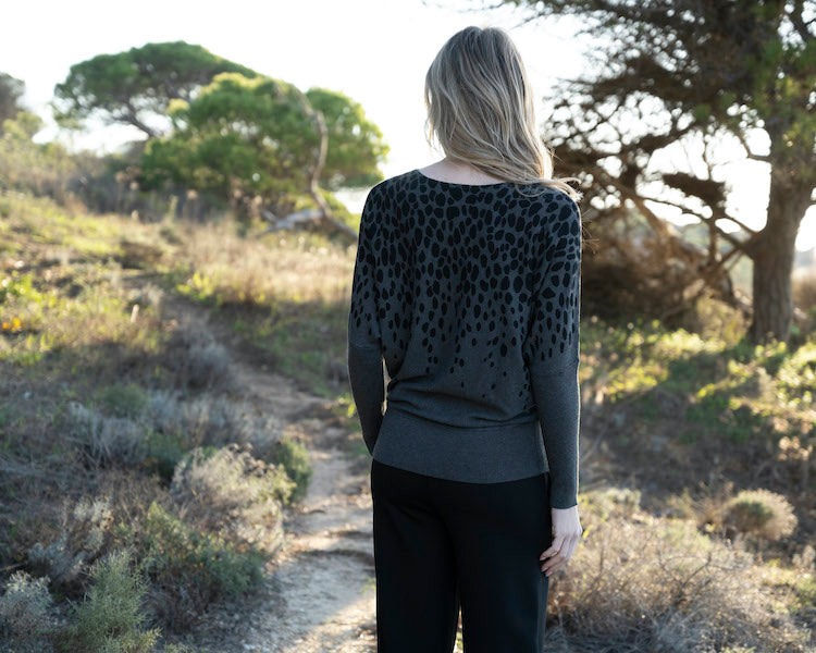 Dot Print Long Sleeve Top