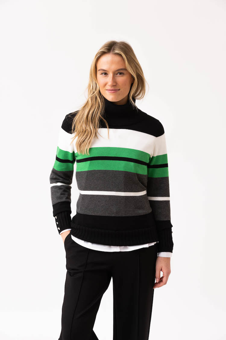 Stripe Turtle Neck Sweater