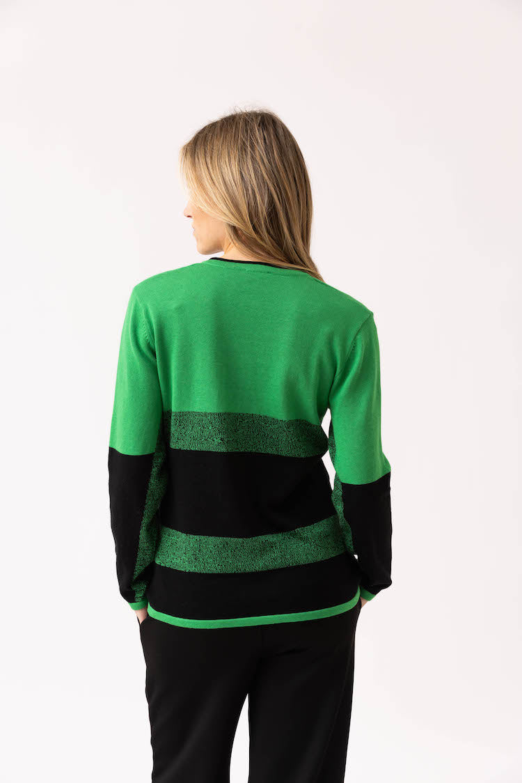 Stripe V-Neck Long Sleeve