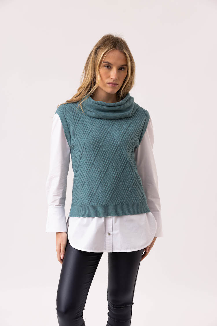 Cowl Neck Sweater Vest