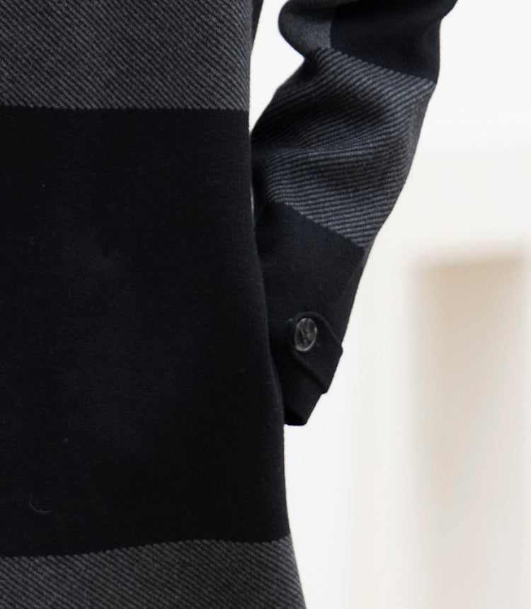 Color Block Button Front Coat