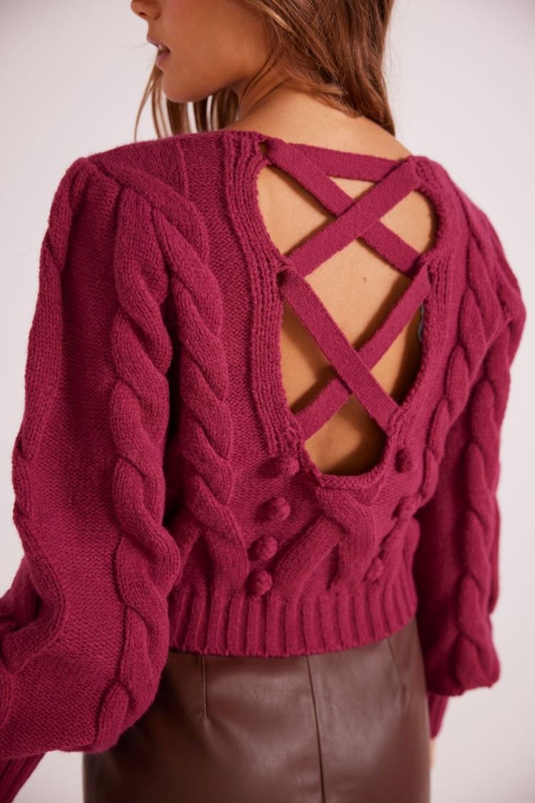 Mink Pink Style: MG2303805 Amina Bobble Sweater back detail